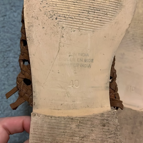 Free People Mirage Woven Brown Leather Flat Mules - Picture 9 of 9